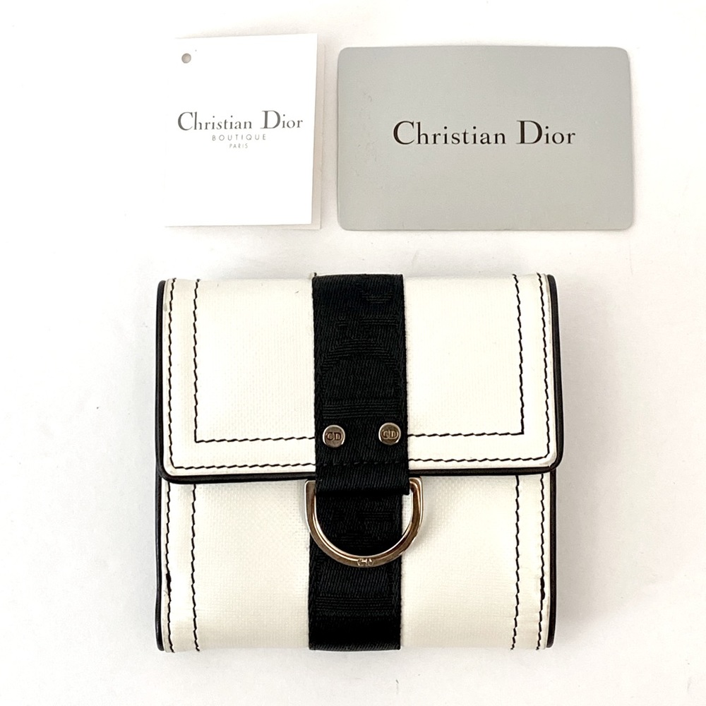 Christian Dior logo-tape tri-fold wallet